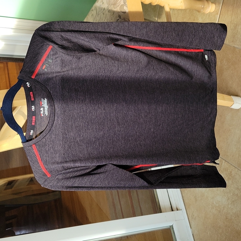 Fila sport black with red accent on sides  long sleeve  extra large